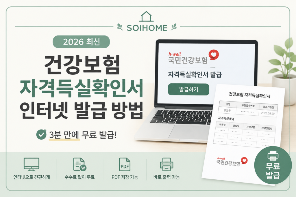 건강보험 자격득실확인서 인터넷 발급 방법 (2026 최신)