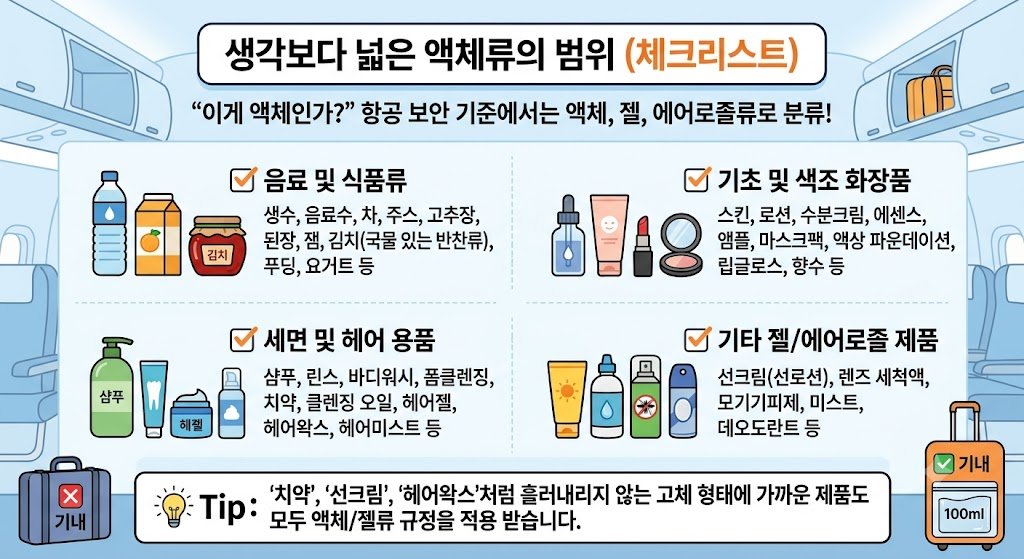 액체류 기내반입 규정 2026 최신
