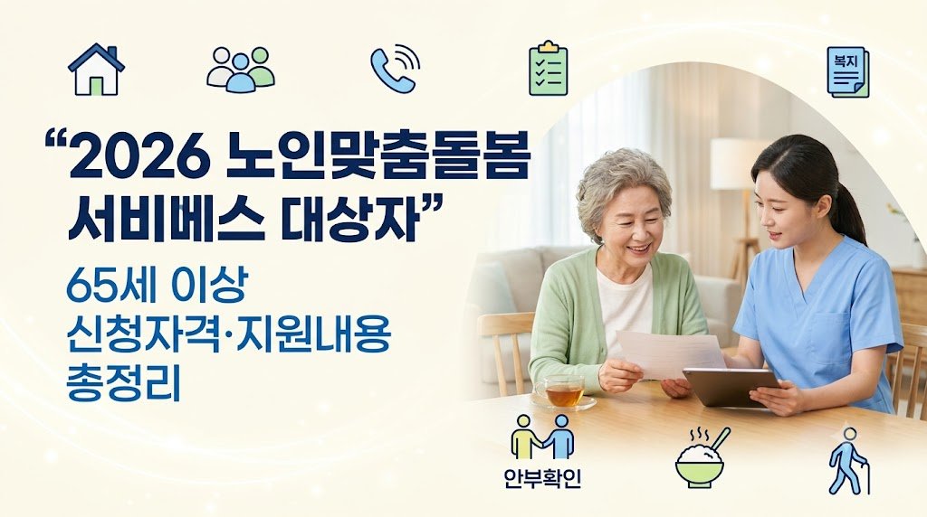 2026 노인맞춤돌봄서비스 대상자와 65세 이상 신청자격
