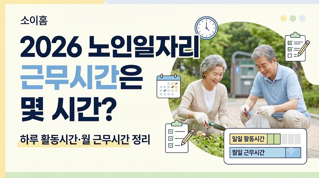 2026 노인일자리 근무시간과 하루 활동시간 월 근무시간