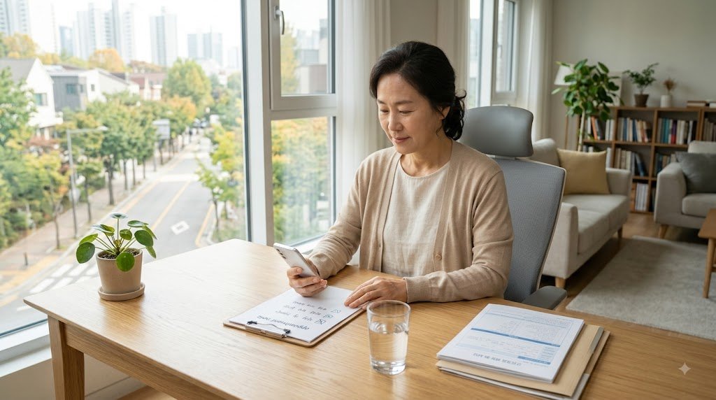 건강검진 전 준비사항을 확인하는 모습