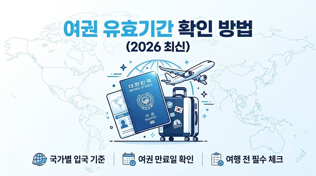 2026년 최신 여권 유효기간 확인 방법과 국가별 입국 기준을 안내하는 대표 이미지