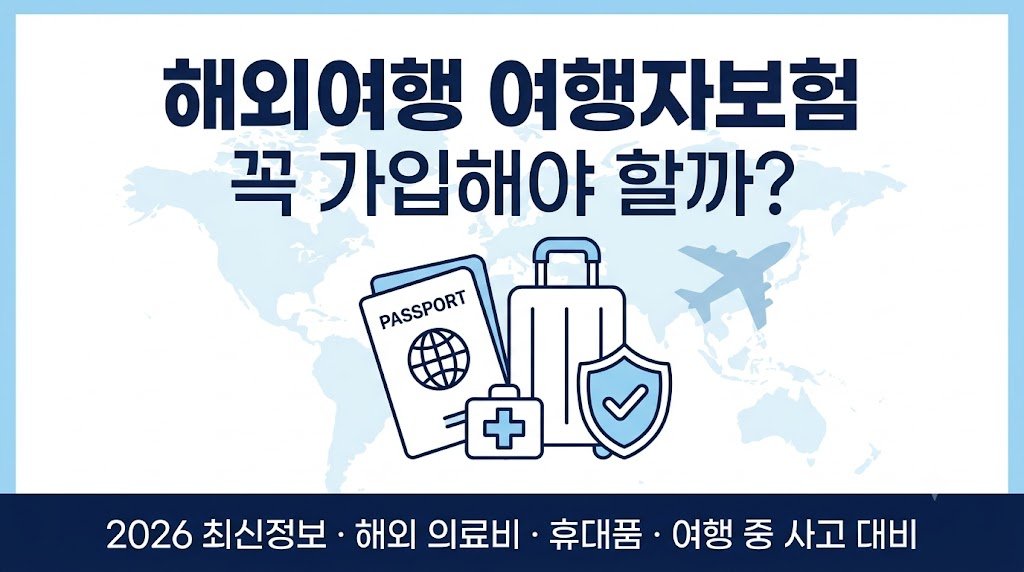 해외여행 여행자보험 가입 필요성과 주요 보장을 설명하는 2026 최신정보 대표 이미지