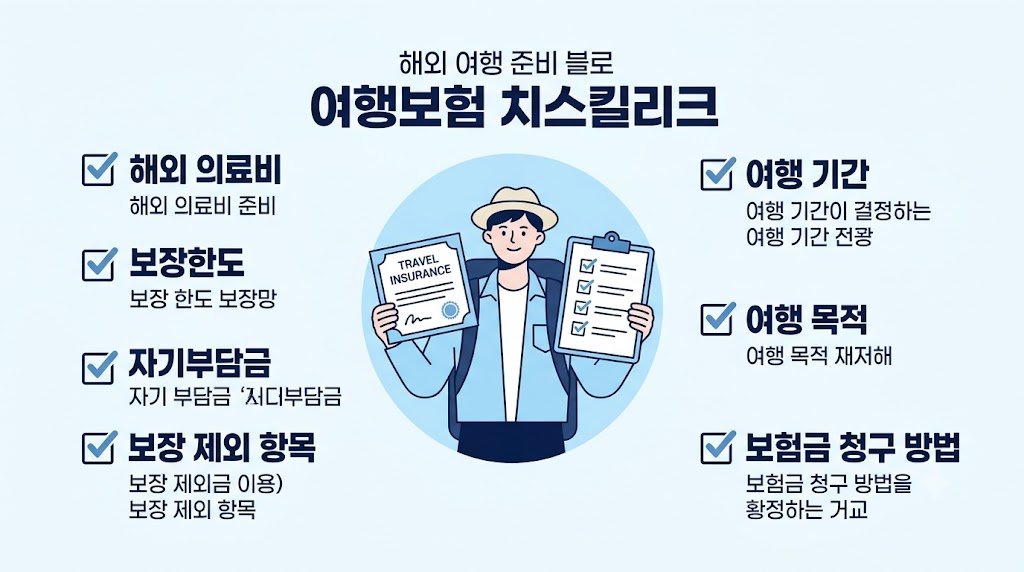 해외여행 여행자보험 가입 전 확인해야 할 보장한도 자기부담금 여행기간 등 체크리스트