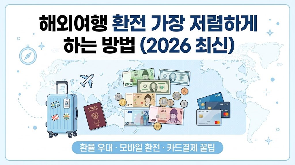 해외여행 환전을 가장 저렴하게 하는 방법을 안내하는 2026 최신 대표 이미지